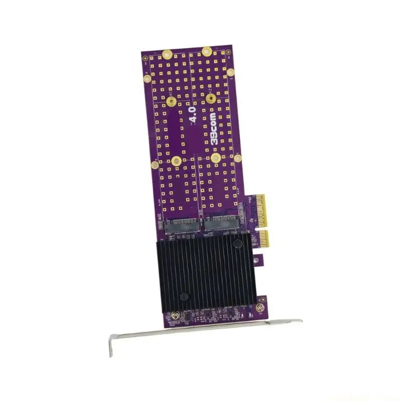 Internal PCIe 4.0X4 Storage Expansion Board for Desktop Use, Two Drive Position Card for Office Documents, Creative Files, and