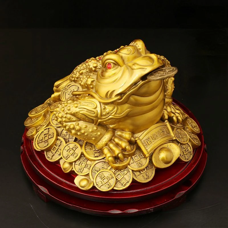 Fengshui Zhaocai All Copper Golden Toad Decoration Treasure Golden Cicada Three Legged Toad Shop Opening Gift Bronze Artifacts