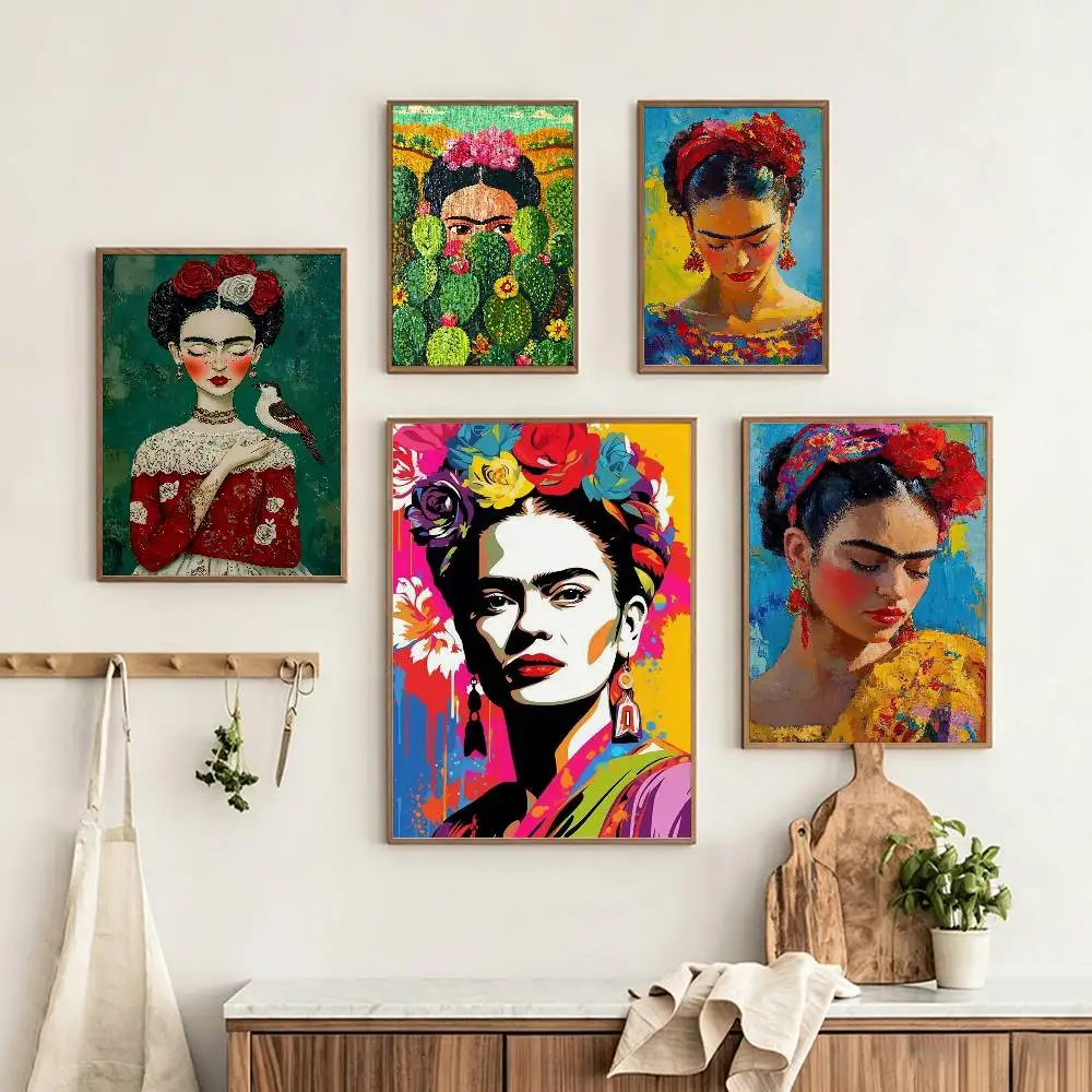 Beautiful Frida Kahlo Art  Custom HD Waterproof Self Adhesive Wall Art Poster