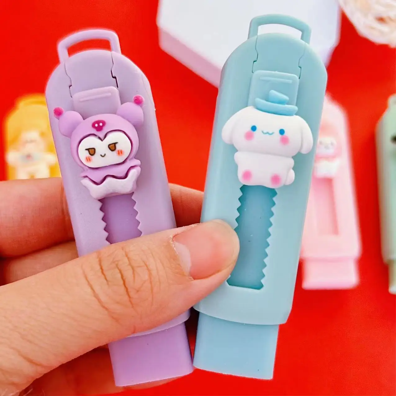 New Sanrio Kuromi Cartoon Cute Pencil Push and Pull Retractable Eraser for Elementary School Students Without Debris Ultra-Clean