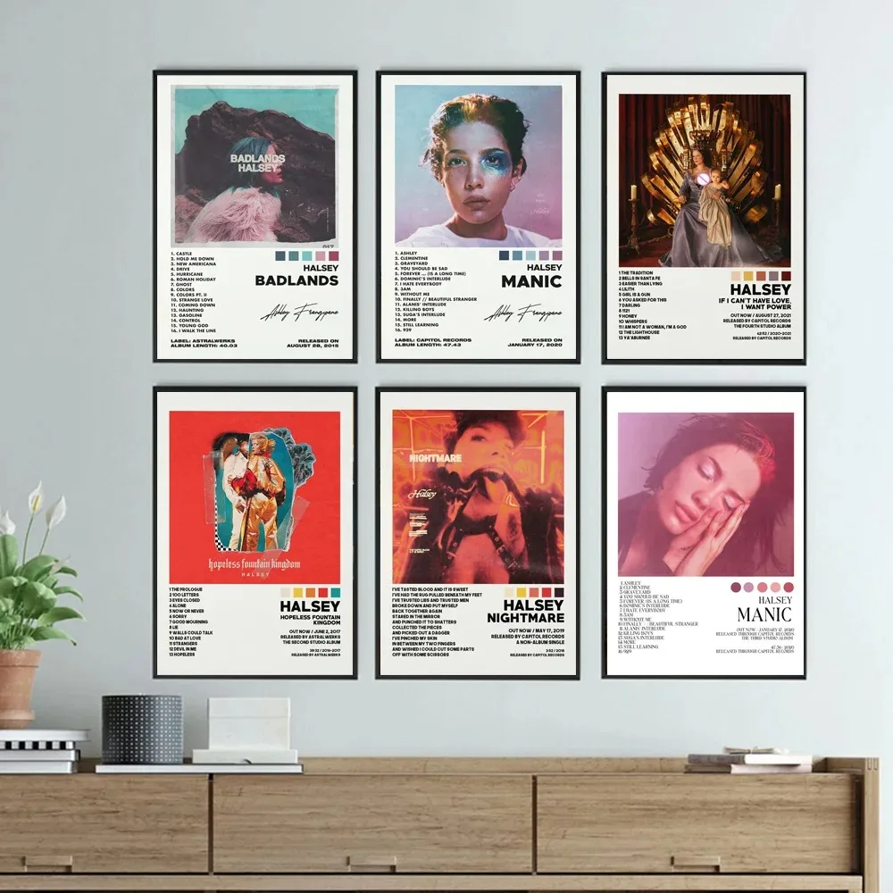 Poster Prints Halsey  If I Can't Have Love Tracklist Music Album Cover Canvas Painting Wall Art Picture Living Room  Home Decor