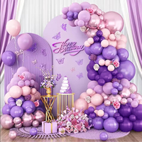 102pcs purple pink  balloon garland, suitable for weddings, birthdays, pop parties, bridal showers, and bachelor parties