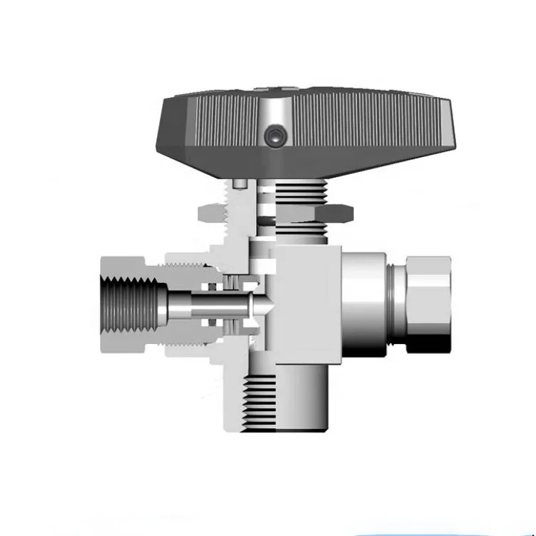 Stainless steel Two Position Three-way gun ball Valve,Trunnion ball valve for CNG