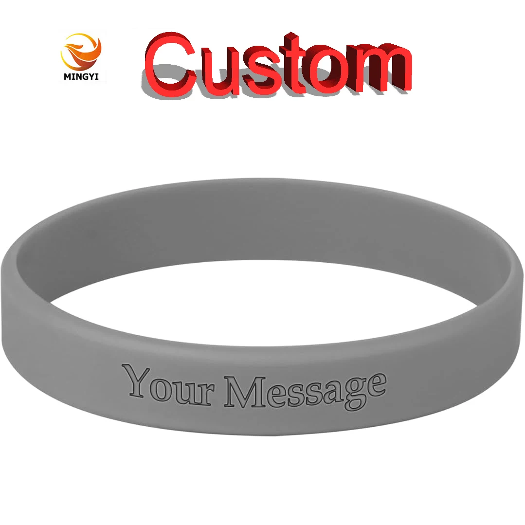 5PCS Debossed Bracelet Without Color Fill In Customizable LOGO ID SOS Bracelet Engraved Custom Silicone Wristband