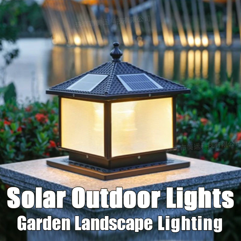 

New Solar Post Lightis LED Outdoors Creative Simple Pillar Lightings Waterproof IP65 For Homes Villa Hotel Courtyard Porch Lamps