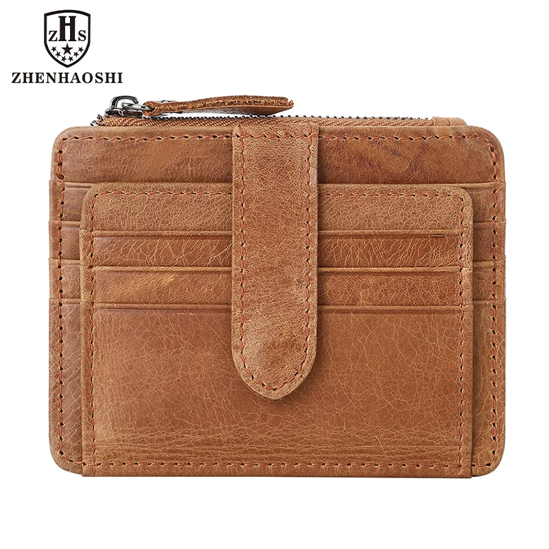 

New Genuine Leather Card Holder Oil Wax Leather Multi-Card Small Retro Cowhide Coin Purse Men/Women Luxury Card Holder