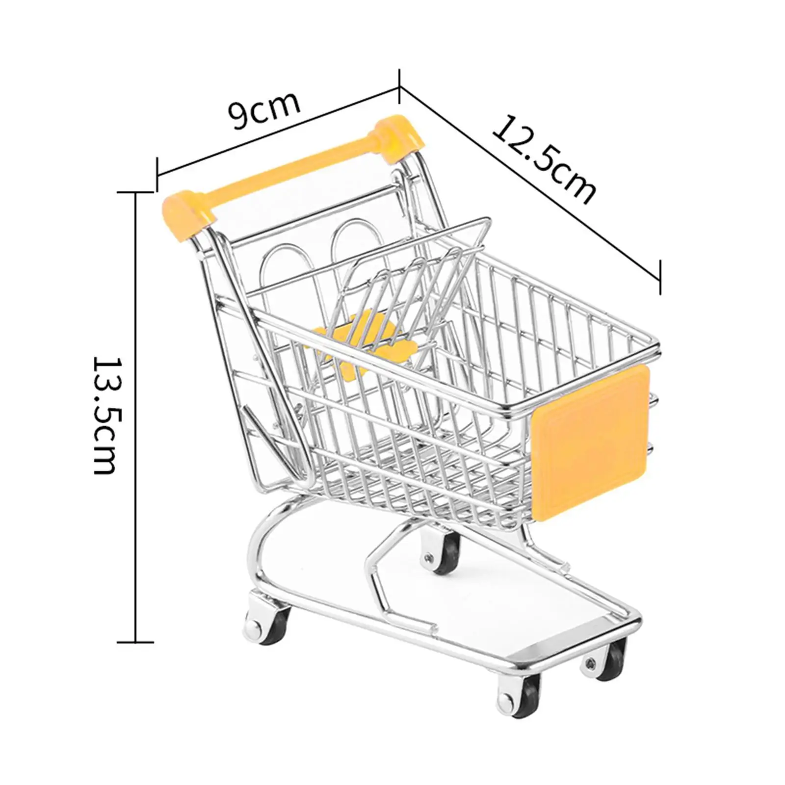 Mini carrello della spesa Modello in metallo Decorazione Ornamento Forniture per ufficio multiuso Ragazze