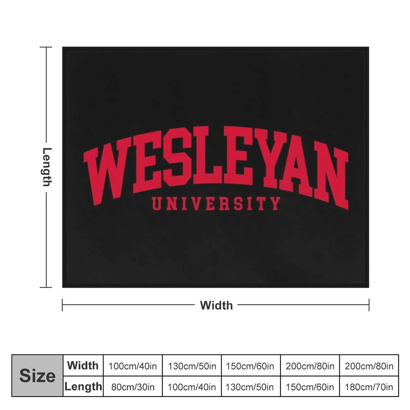 wesleyan university - college font curved Throw Blanket Decoratives Beach funny gift heavy to sleep Blankets