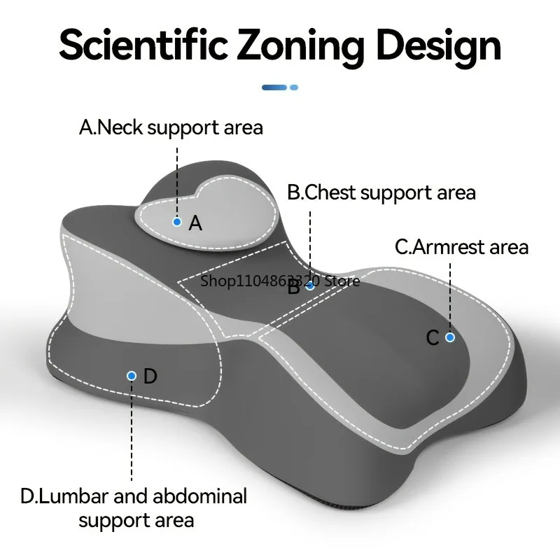 

Couple'S Bedside Prone Pillow Cooling Breathable Memory Foam Lumbar Support and Multi-Functional Mobile Phone Viewing Cushion
