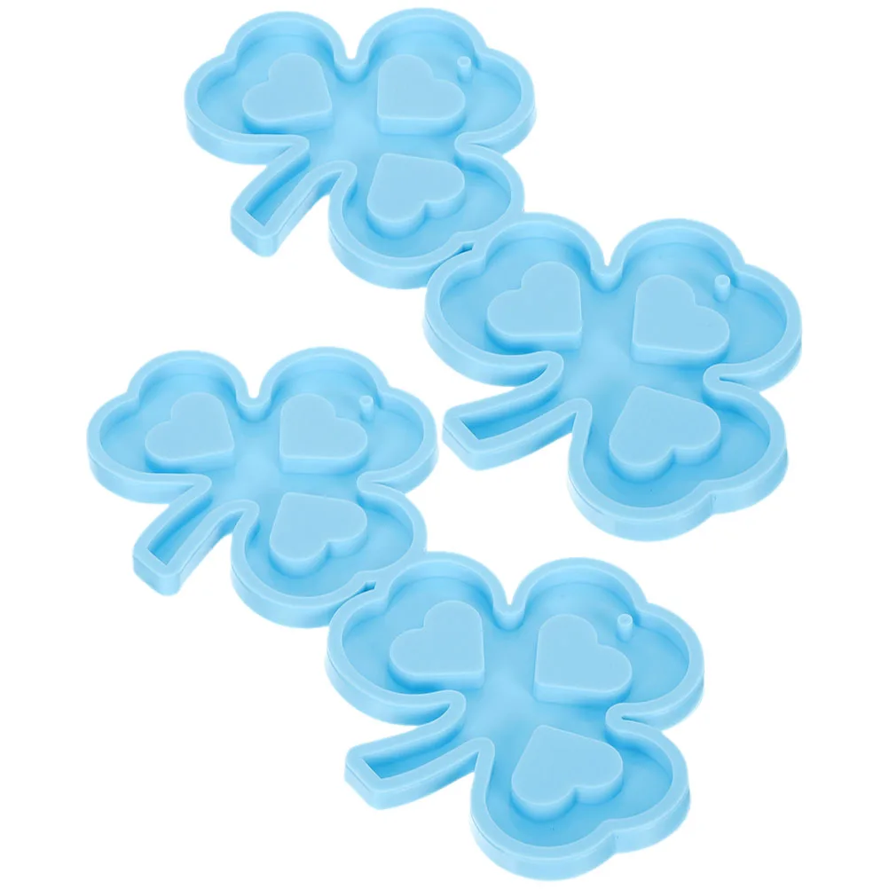 

2pcs Shamrock Silicone Mold Diy Epoxy Resin Charms Pendant Earring Mold Jewelry Craft Leaf Shape Easy Demould Flexible Gift