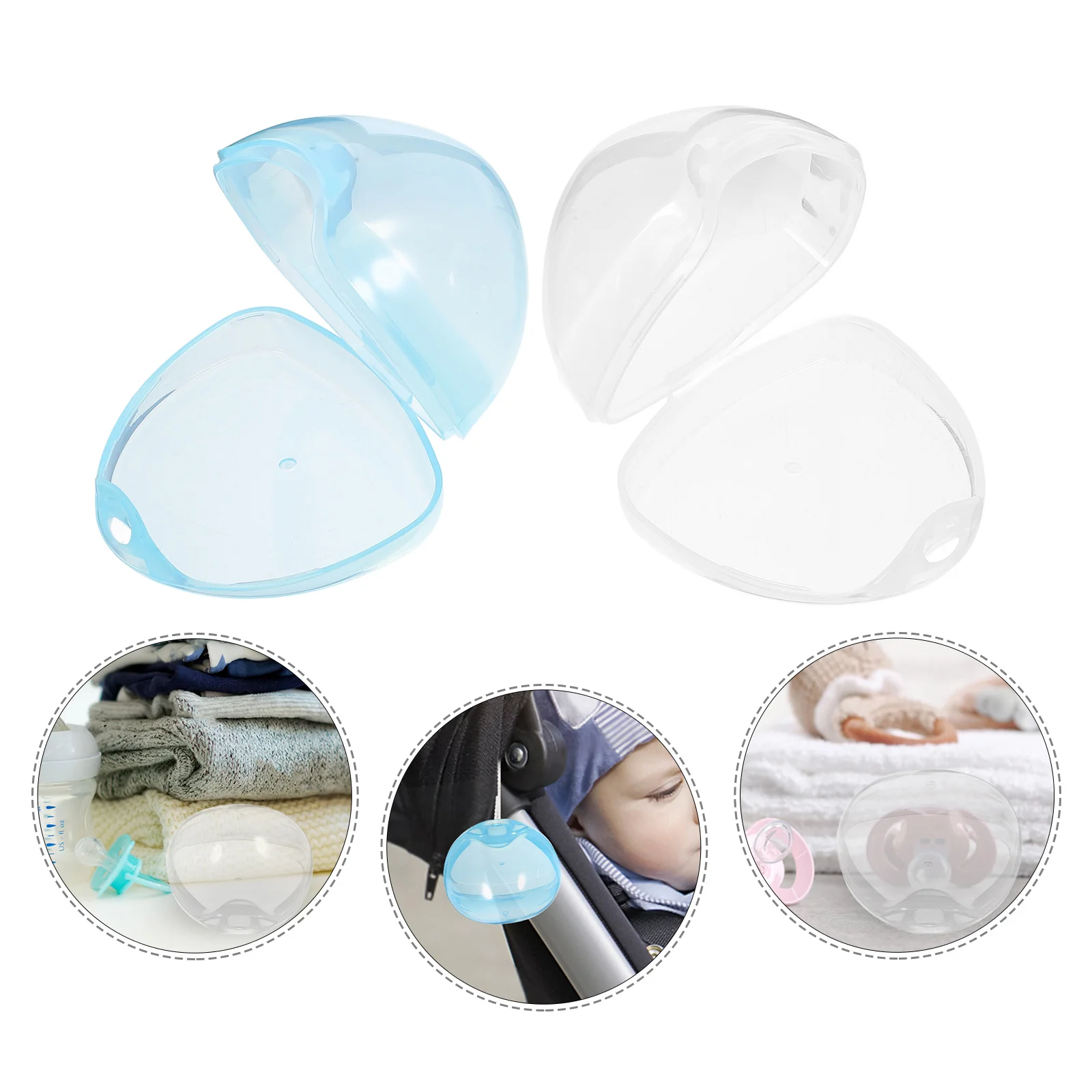 4 قطع من حاوية اللهاية، حامل لهاية الطفل، صندوق تخزين السفر المدمج المحمول، منظم نظيف للركض #5