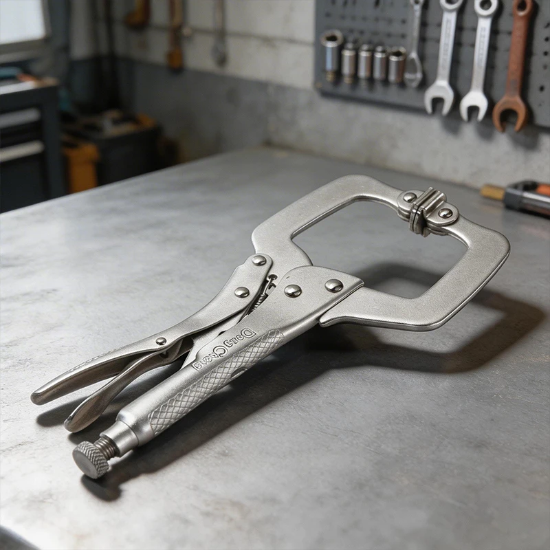 

11-дюймовые зажимные клещи C-типа, сверхмощные, из высокоуглеродистой стали, с регулируемым винтом, микрозахватом, удобной рукояткой, для сварочных работ