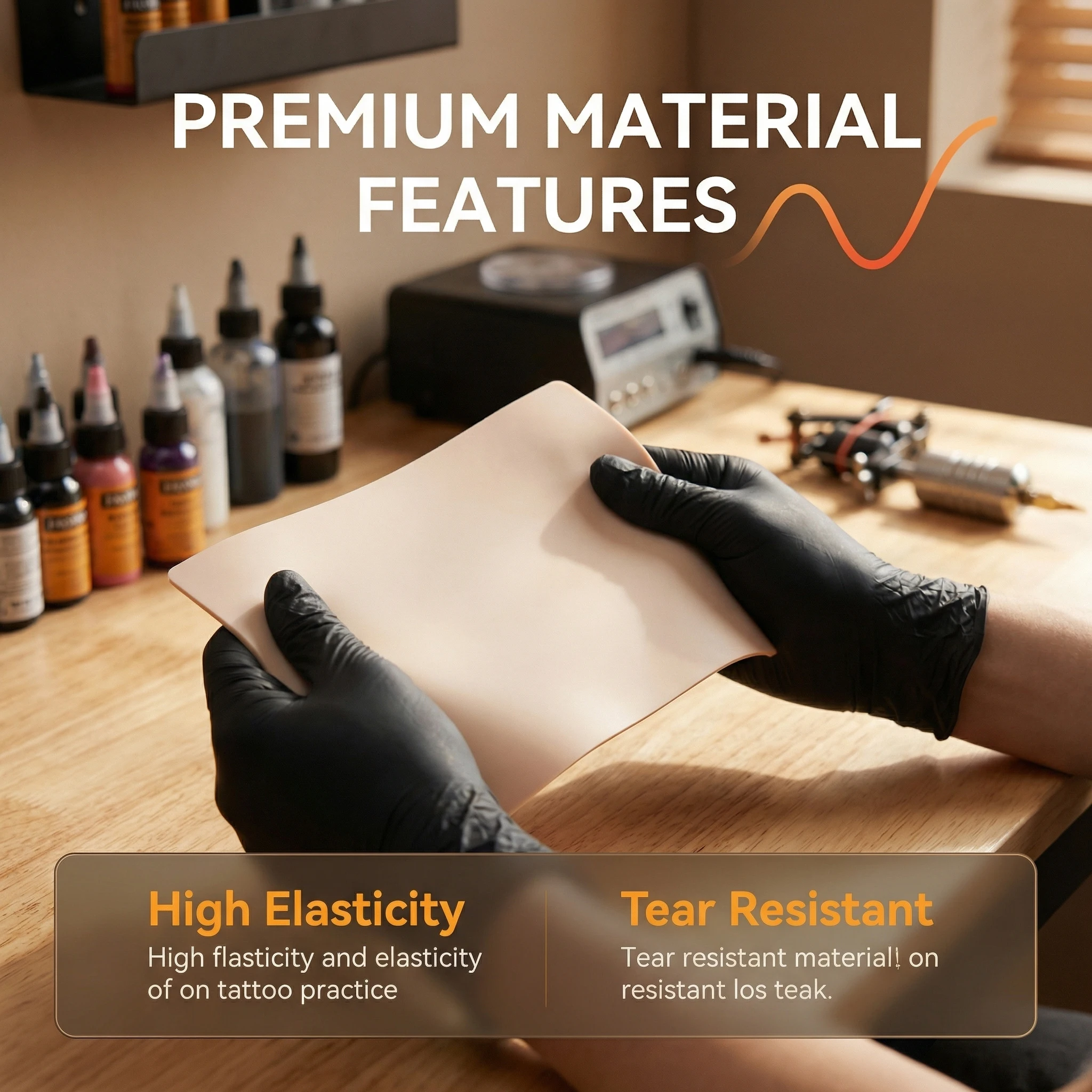148 X 6.3 Inch Rolled Blank Tattoo Practice Skin with 1 Scissors 1/3mm Thick Silicone Free Cutting for Beginners Professionals