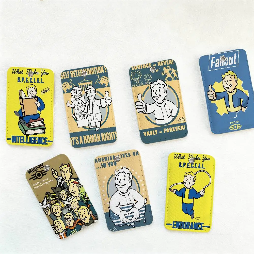 F-Fallout Game 1pc INS Creative Cartoon Student Campus Card Holder For Meal Card, Bus Card, Work Card, Etc