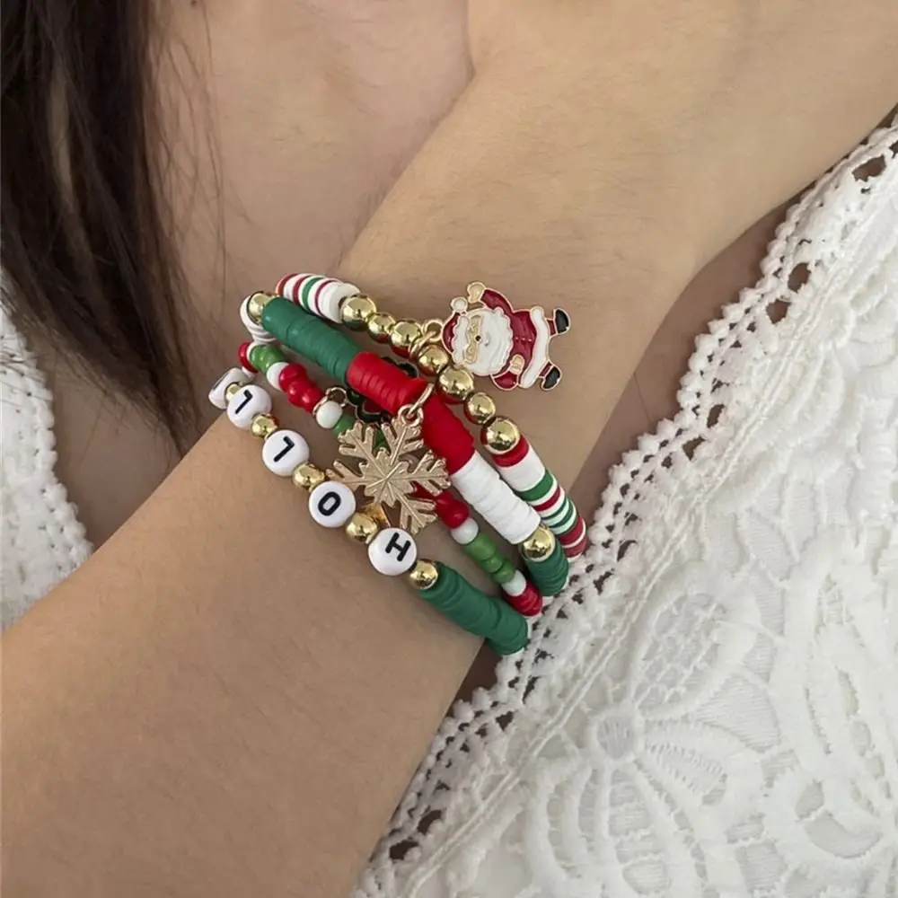 Mistletoe Advent พวงหรีด Xmas สร้อยข้อมือกําไลข้อมือ Santa Claus Merry Christmas สร้อยข้อมือพ่อคริสต์มาส Kriss Kringle