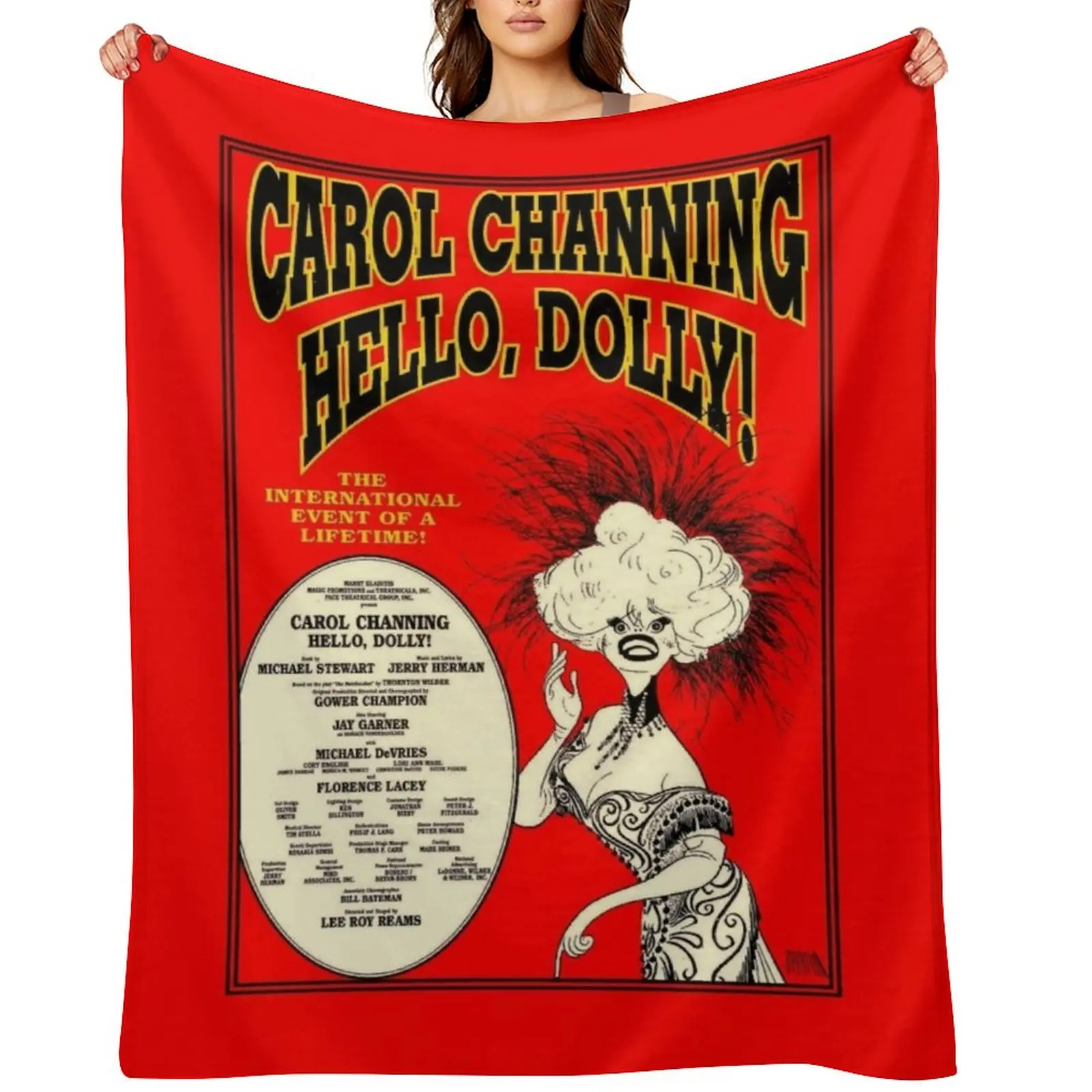 

HELLO DOLLY : Vintage Carol Channing Broadway Musical Print Throw Blanket Luxury Designer For Decorative Sofa anime Blankets