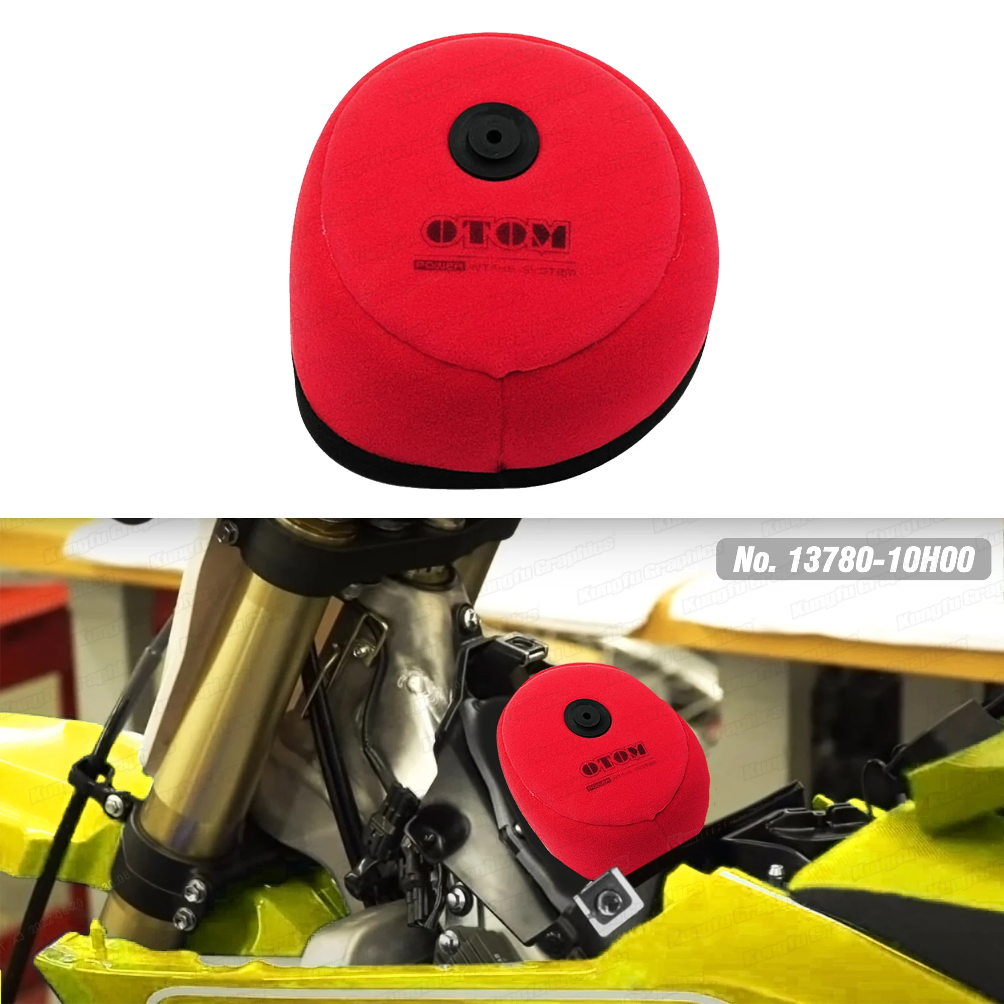 

JY Racing Dirt Bike Dual Polyester Foam Air Filter for Suzuki RM125 RM250 RMZ250 RMZ450 Motocross Enduro NO.13780-10H00