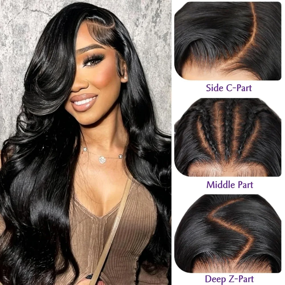 HD Transparent Lace Front Wig Human Hair 13x4 13x6 5x5 Lace Frontal Wig Brazilian Body Wave 200% 250% Density Remy Human Hair Wigs For Women Glueless Pre Plucked Black Wig On Clearance Sale Pre Plucked Wig Party Work Daily Life