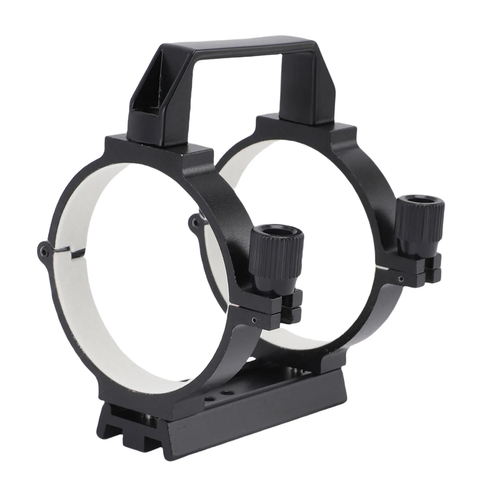 Telescope Optical Tube Clamp 1/4 Inch Threaded Hole Aluminum Alloy Telescope Tube  with Padding Strips for Equatorial Mount