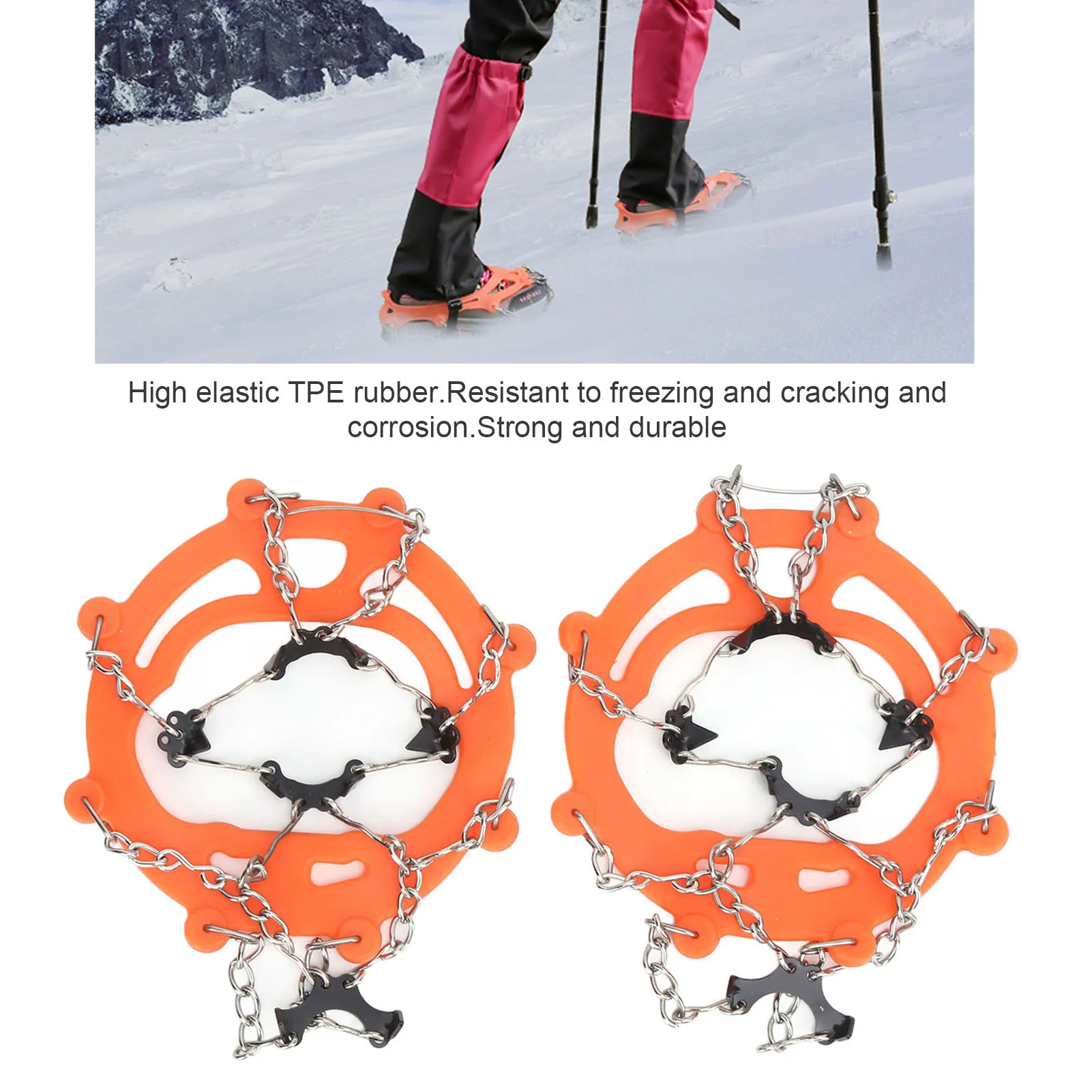 

Ice Climbing Crampons, 8‑Tooth Crampons Foot Cover Ice and Snow Outdoor Walking Weapon Mountaineering Skiing Crampons