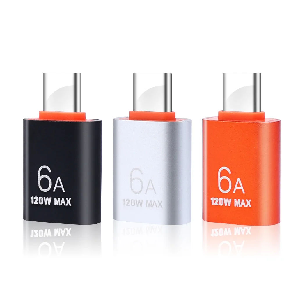 3/1PCS 6A USB To Type C OTG Adapter 120W USB-C Male To Type-c Female Charger Converter For Macbook Samsung Data Transfer Adapter