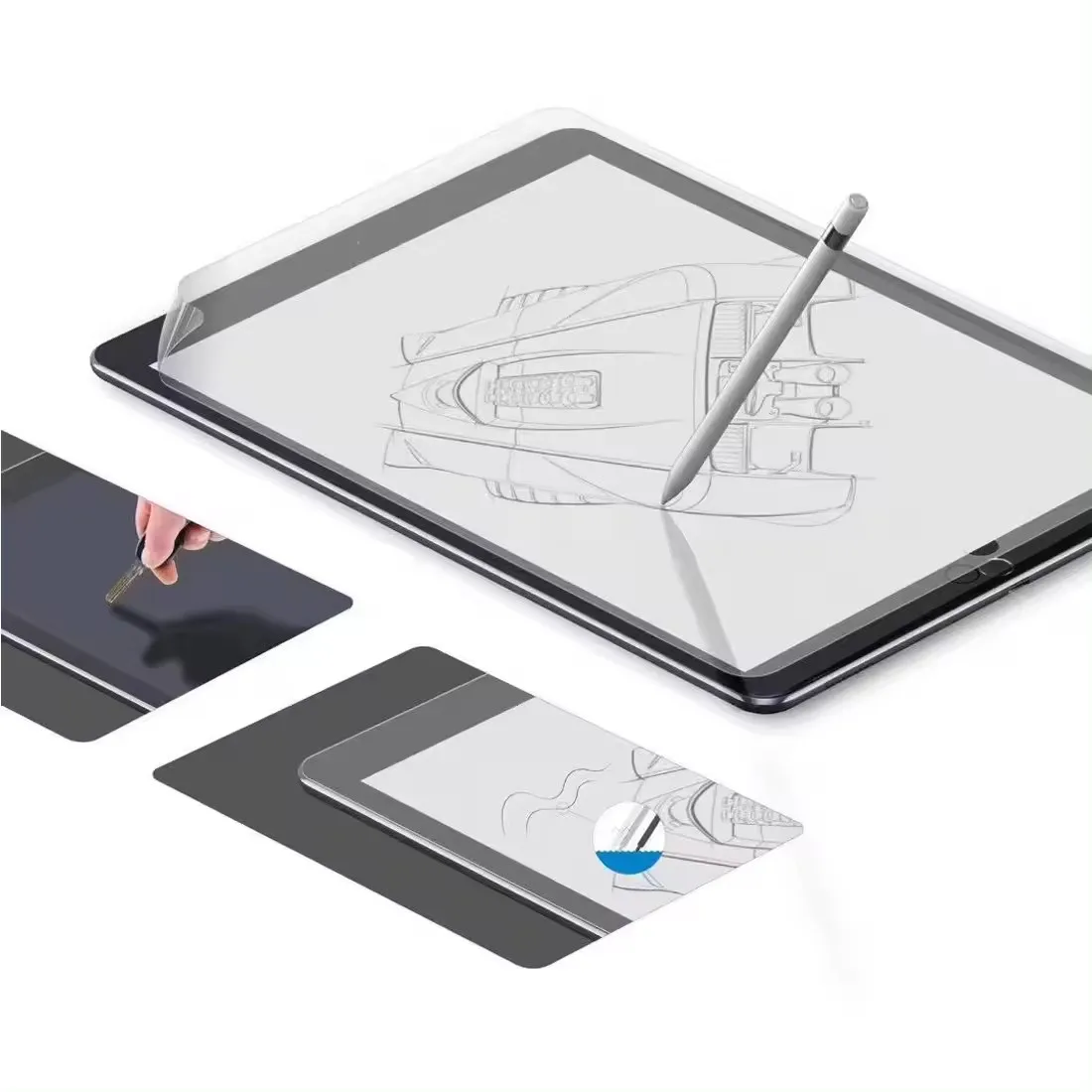 2Pcs Feeling Paper Film Screen Protector Write For iPad 10 2022 9 8 7 Air 5 4 3 Mini 6 5 4 Pro 11 13 2024 12.9 11 10.9 10.5 10.2