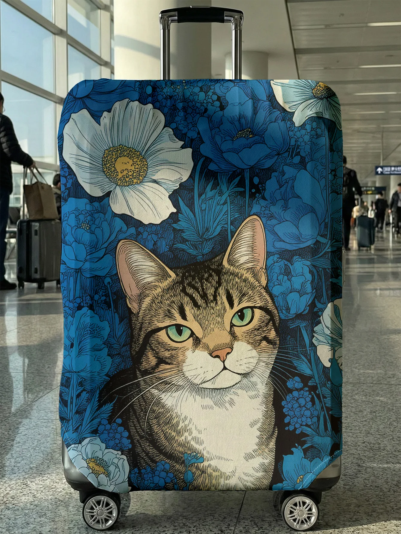 

Защитный чехол для багажа Lanhua Cat Flower, подходит для чемоданов 18-32 дюймов, чехлы для ручек чемоданов, дорожные аксессуары.