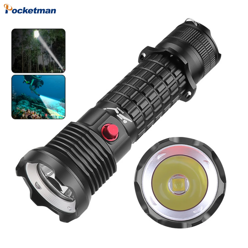 

Hohe Helligkeit Diving Flashlight P70 Tauch Lampe Underwater Waterproofing Handlight Outdoor Snorkeling Lighting Torch