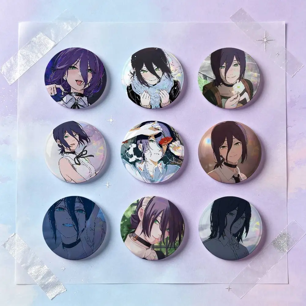 Reze Anime Character Badges 25 32 44 58 75 Mm Round Cosplay Pin Bag Decor Fans Collect Friends Gifts Brooch Souvenir
