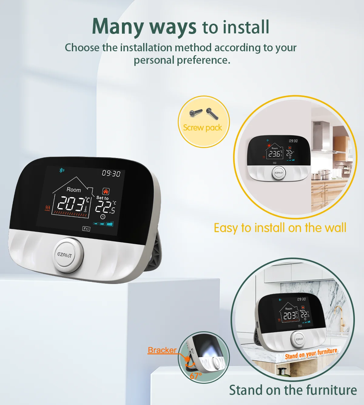 Termostato inalámbrico RF, controlador de temperatura programable sin WiFi, caldera de Gas, calefacción de suelo, habitación