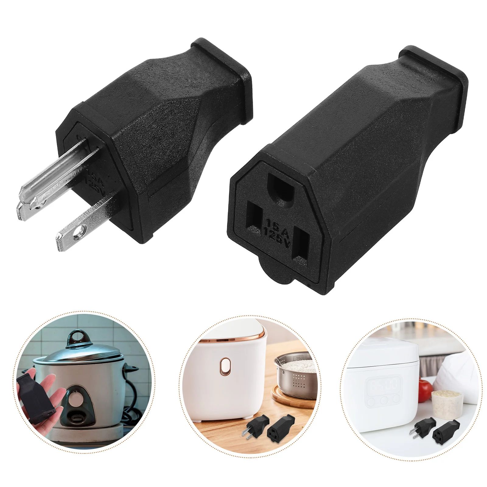 

1Set Power Plug Replacement for Electronic Devices Appliance Connector Adapter Rice Cooker Electrical Connector