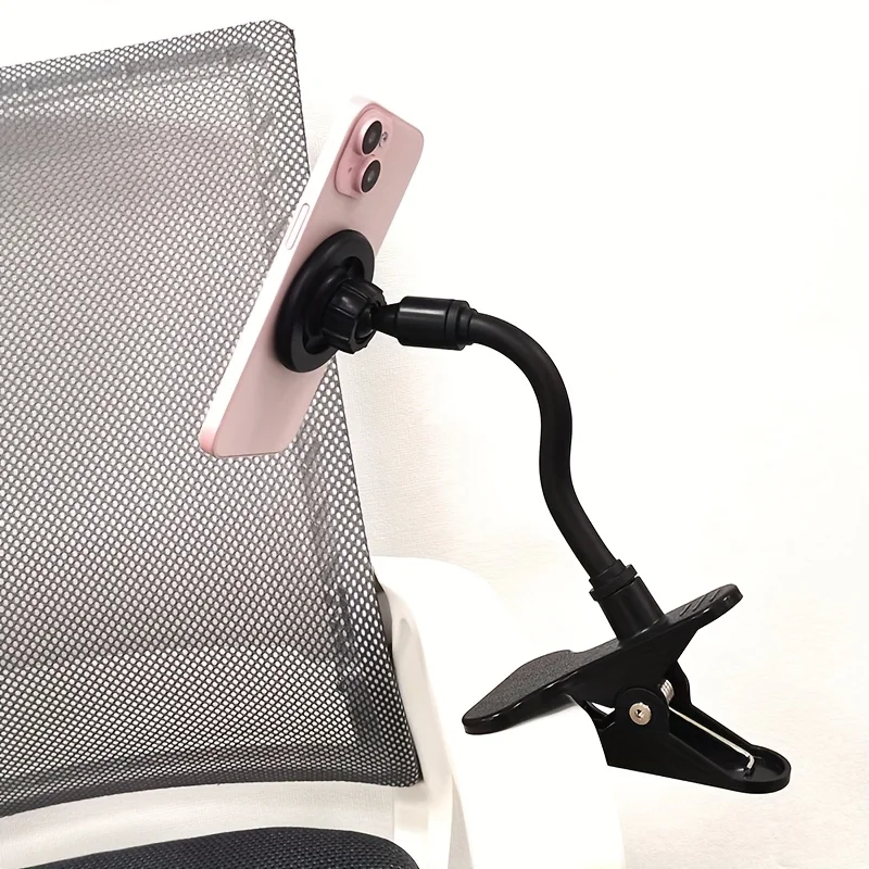 

Magnetic Phone Holder with Clip, 360° Rotating Universal Stand for Phones, Ideal for Online Learning And at Your Desk