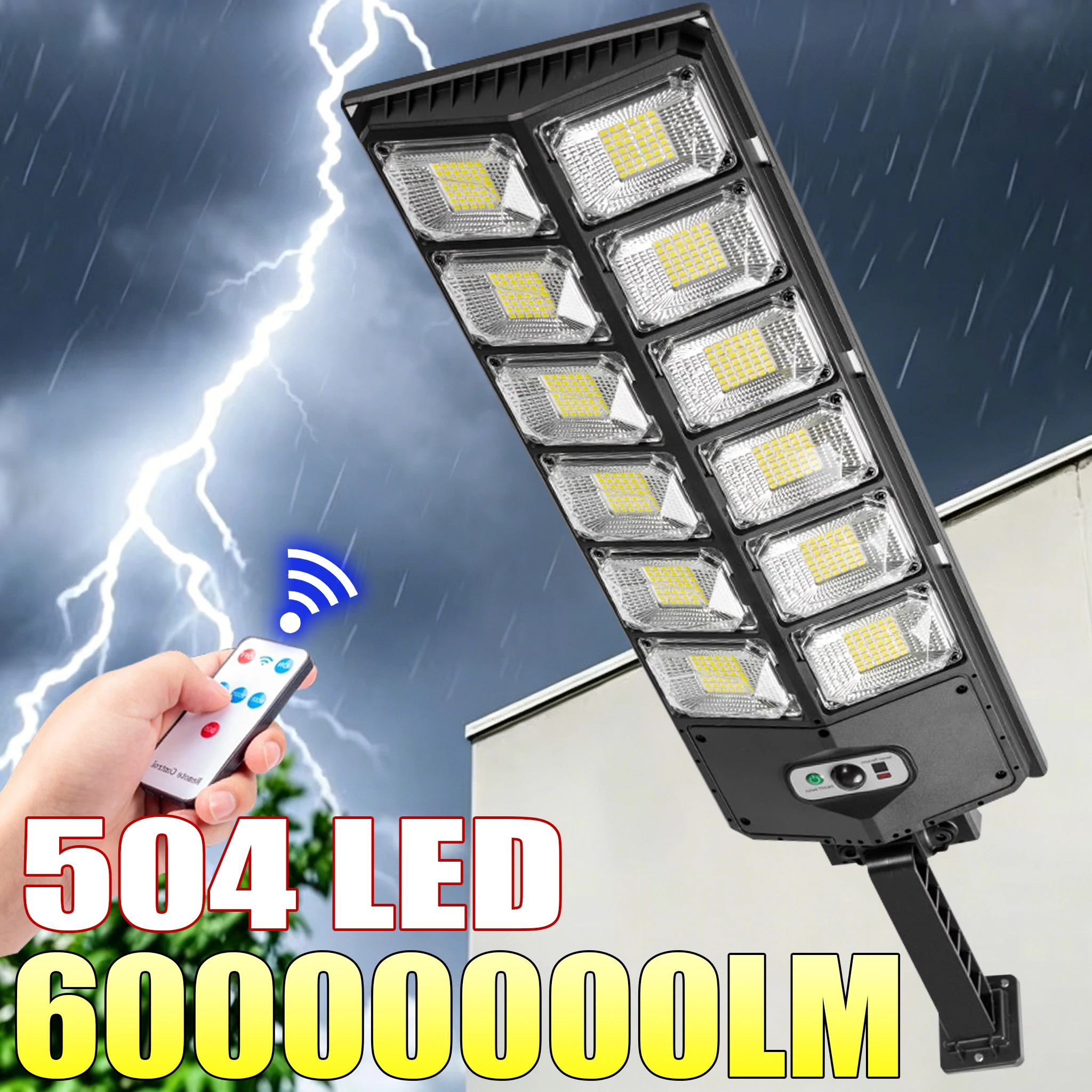 

Super Bright Solar Lamp 6000000LM 504 LED Outdoor Waterproof Motion Sensor Solar Street Light with Remote Control Garden Yard