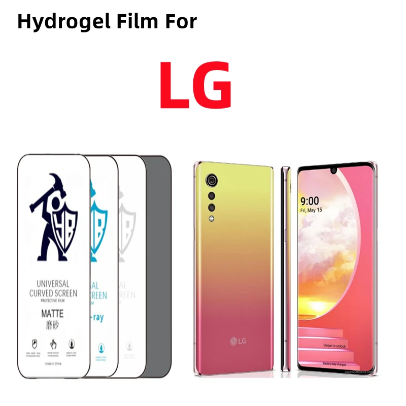 

2pcs HD Hydrogel Film For LG Velvet 5G Matte Screen Protector For LG V20 V30 V40 V50 V60 ThinQ Q60 W41pro Stylo6 Eye Care Film