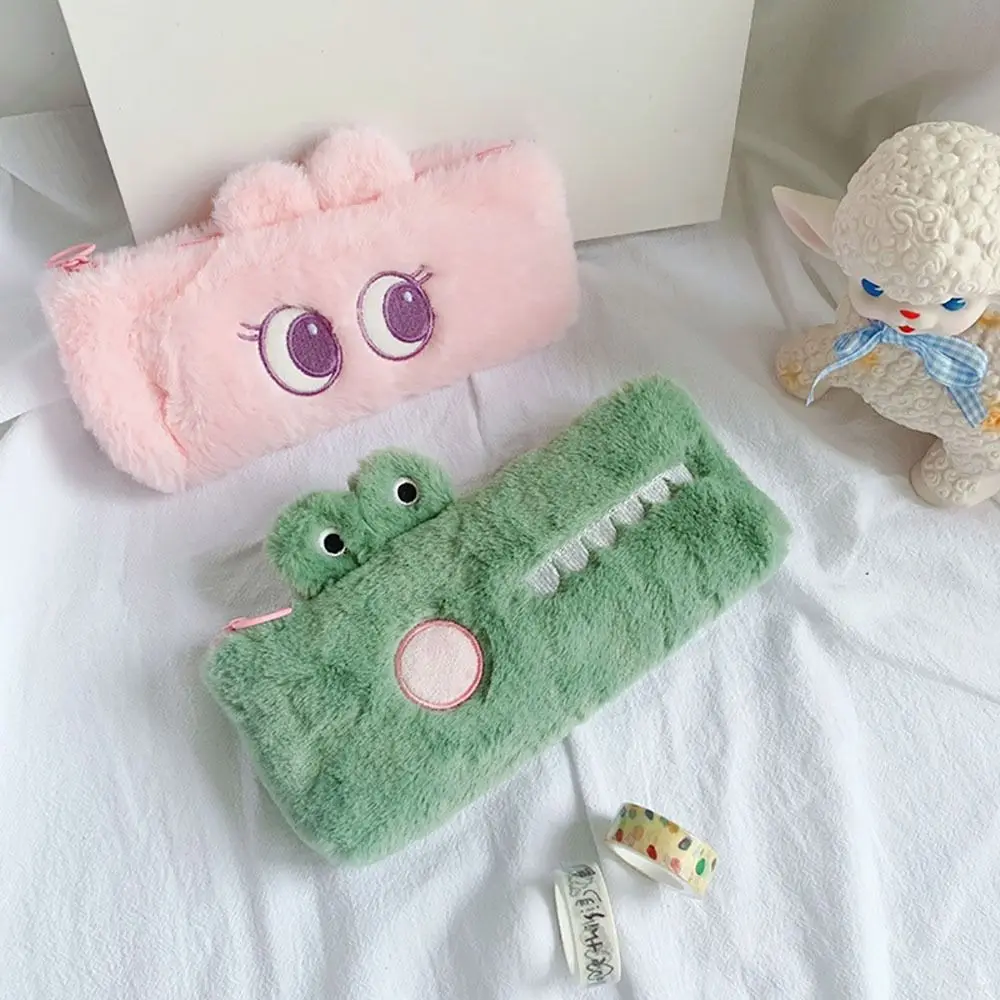 Durable Plush Stationery Storage Bag Large-capacity Multi-function Stationery Organizer Portable Pencil Box