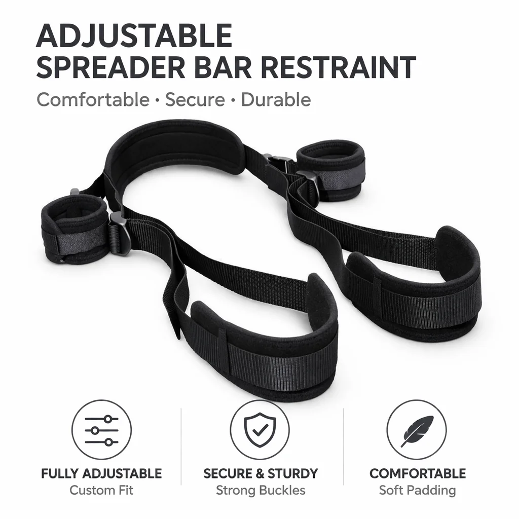 Adjustable BDSM Sex Bondage Set with Handcuffs Bedroom Sex Swing Restraint Straps for Neck & Legs Adult Toy for Enhanced Sensati - Image 6