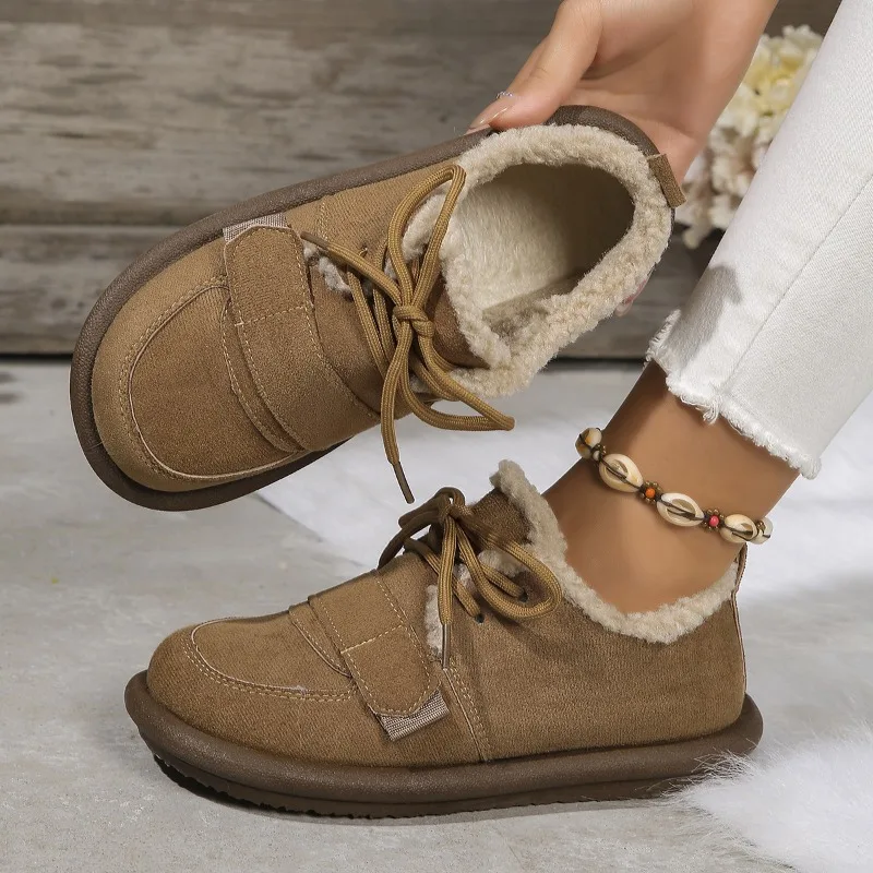Invierno 2025 nuevas Botas de nieve para Mujer, zapatos cálidos de algodón para Mujer embarazada, Botas de vaquero para Mujer, Botas de gamuza para Mujer