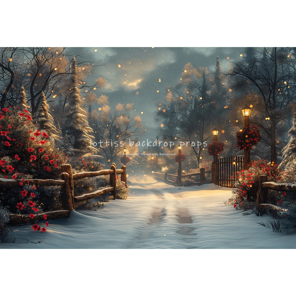 Winter Snowy Forest Backdrops Kids Family Photography Child Adult Photocall Decors Snowflake Jungle Path Backgrounds