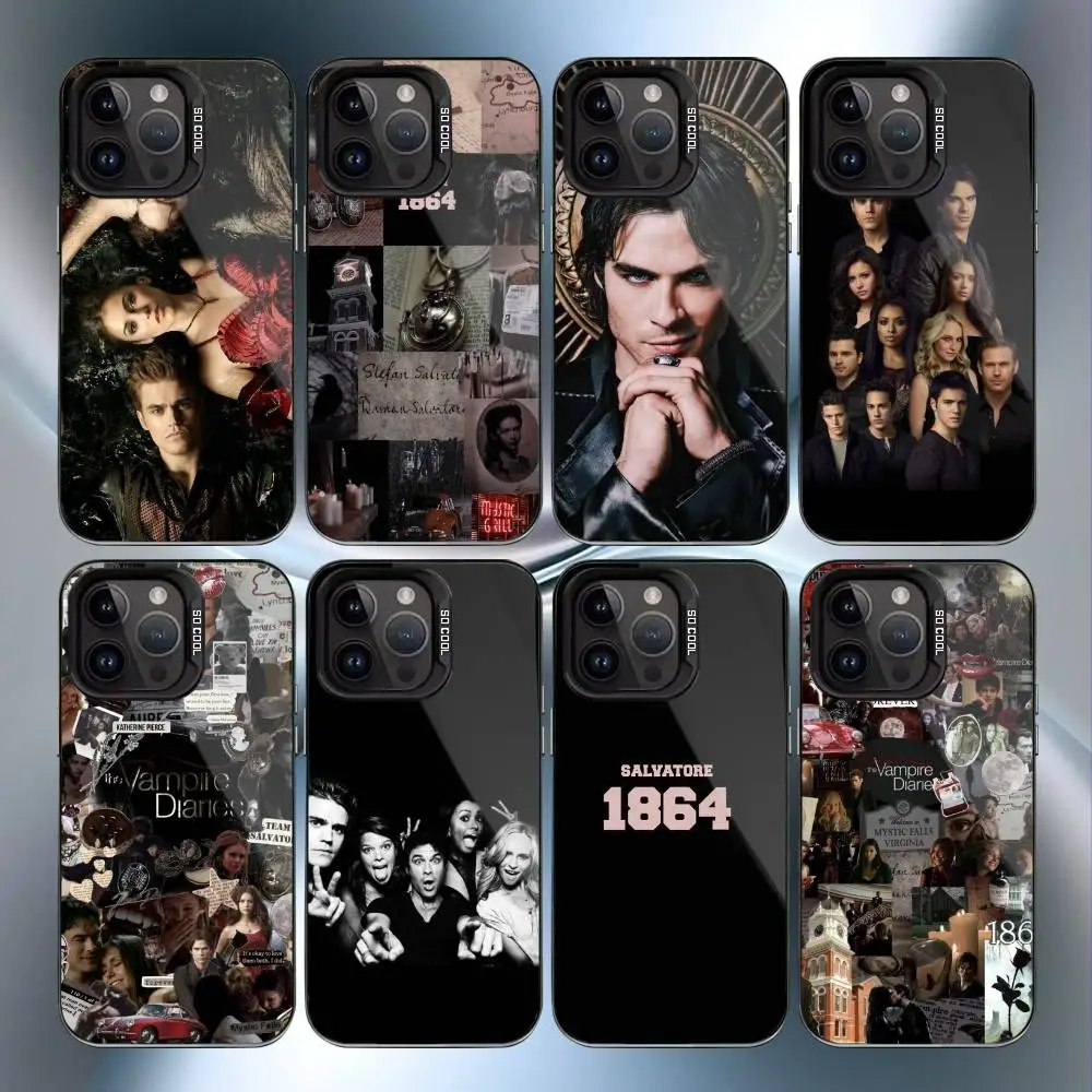 حافظة هاتف Vampire TV D-Diaries لهاتف iPhone17,16,15,14,13,12,11 Plus، Pro Max غطاء مقاوم للصدمات من الحلوى السوداء غير اللامعة #1