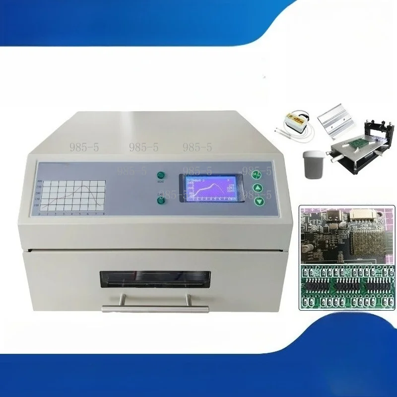 Desktop Infrared Reflow Soldering Machine T-962, 180 X 235 MM Infrared IC Heater for Rework Solder Oven Station