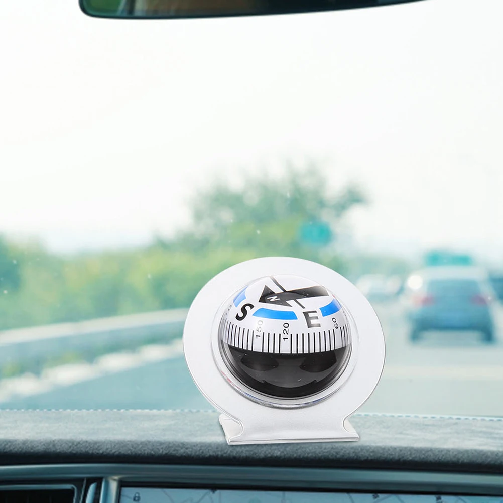 

2pcs Car Guide Ball Large Dashboard Compass Black Sticker Mount ABS Navigation Tool Vehicle Marine Camping Accessories
