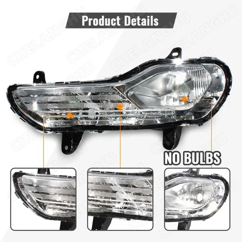 1Pair Front Fog Lights For Ford Escape KUGA 2013 2014 2015 2016 Fog Lamps FO2520189C FO2521189C