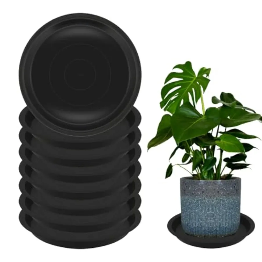 

8 Pack 20 Inch Round Plant Saucers for Less 18 Inch Pot Indoors Outdoors Plant Trays for Pots Planter Saucer Plastic Drip Tray