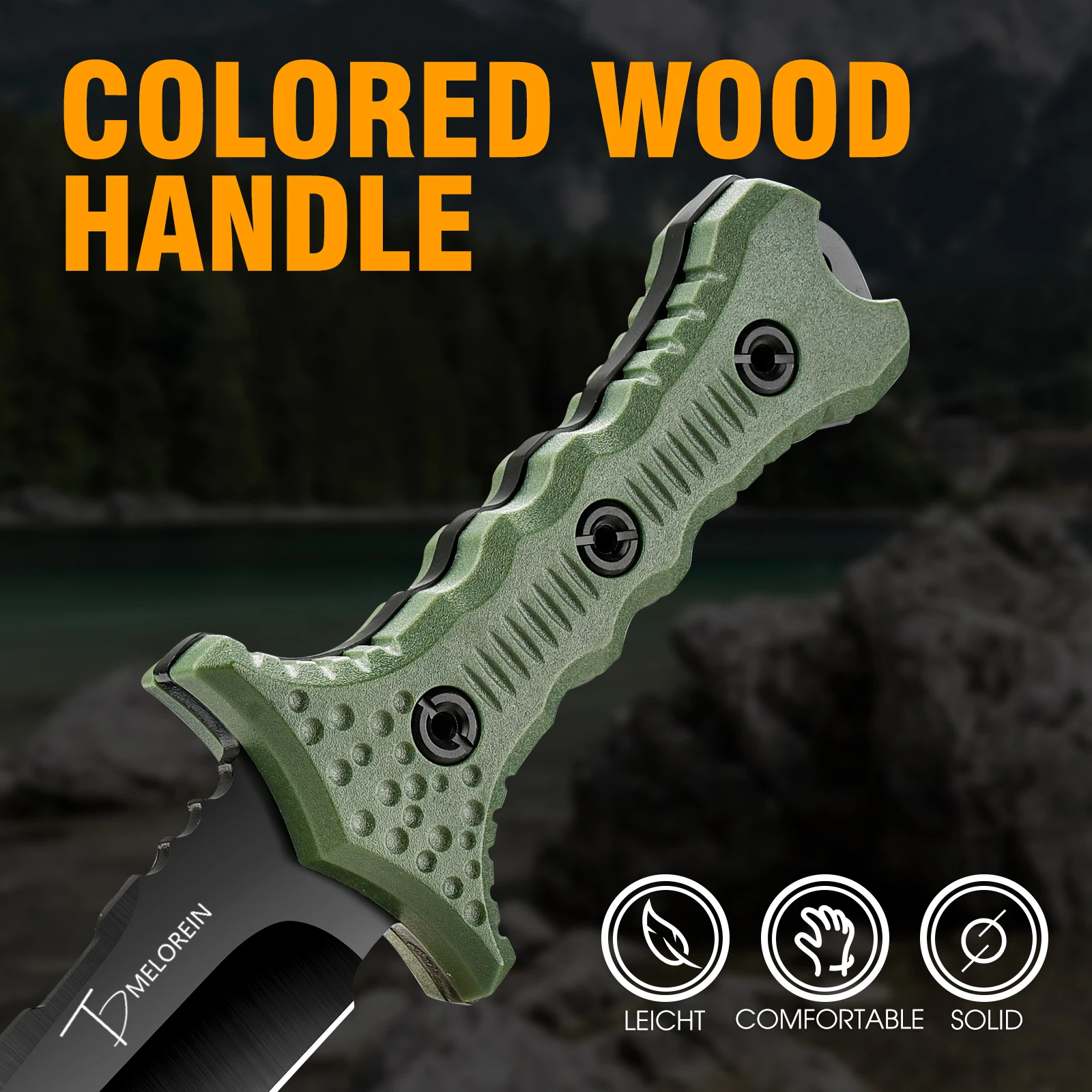 A Powerful Tool Knife for Wilderness Adventures, Made of High Hardness Stainless Steel, with a Fixed Blade Body