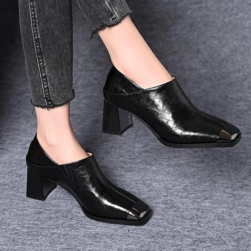 

High Heels Women Pumps Chunky Fashion Luxury Shoes Dress New Autumn Woman Loafers 2025 Designer Sexy Elegant Zapatos De Mujer