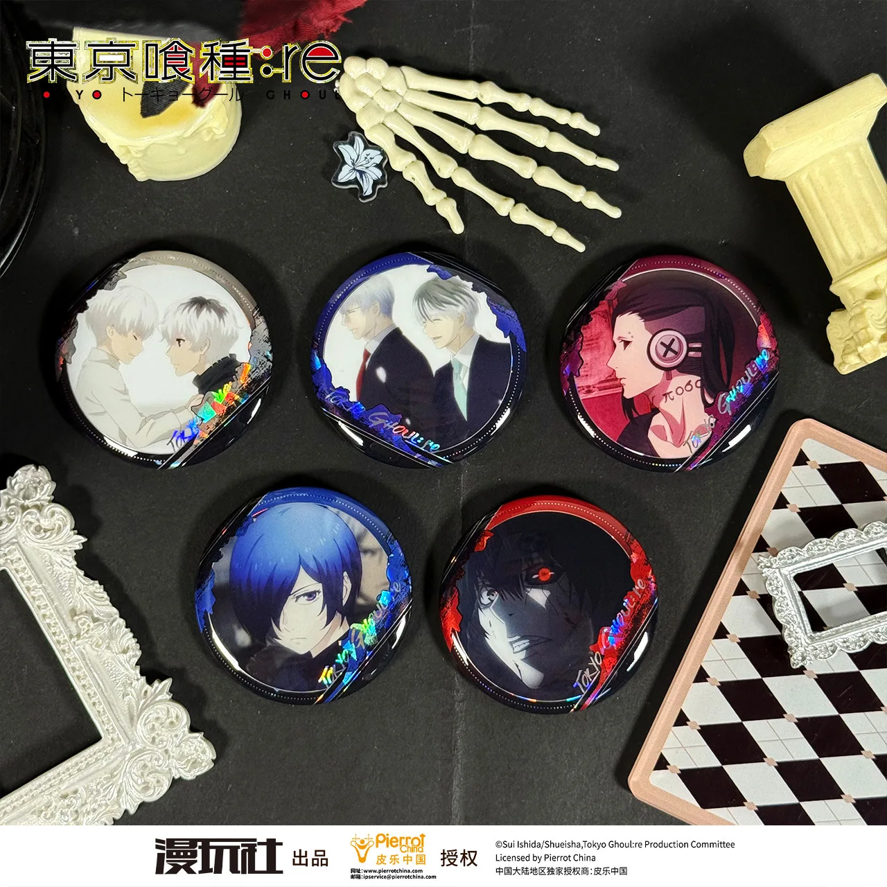 

Tokyo Ghoul Re Sasaki Haise Arima Kisho Shuu Arima Kisho China Official Authorization TV Scene Series Badge 5Pcs/Set