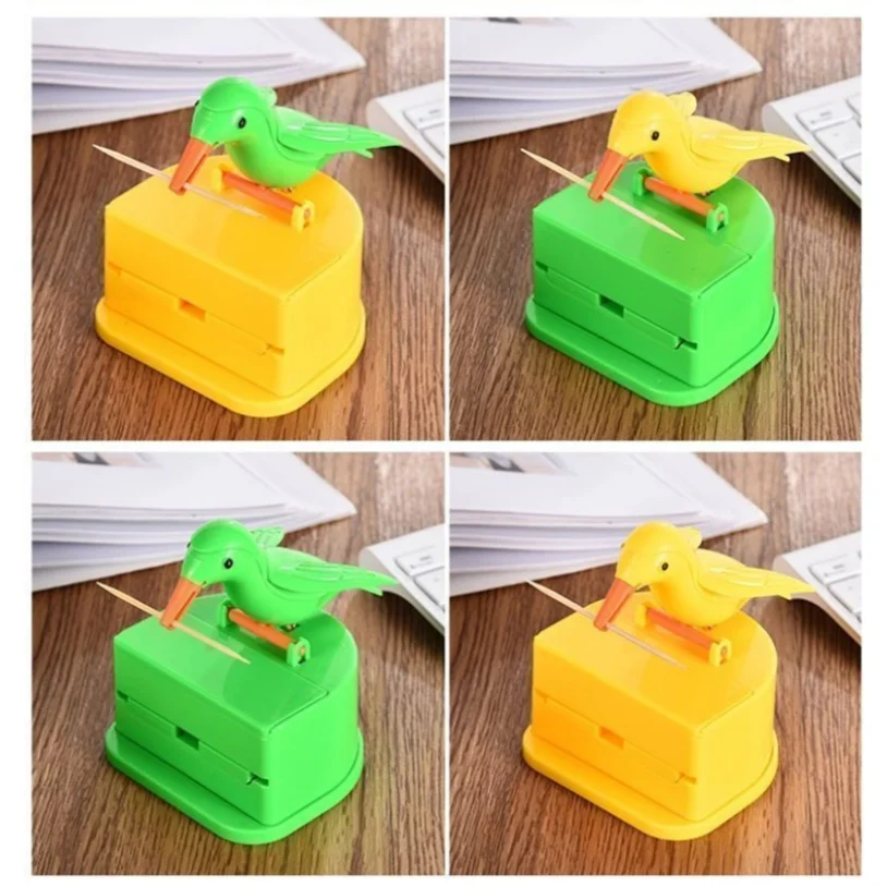 Little Bird Toothpick Storage Box Dispenser Automatic Push-type Toothpick Holder Table Decoration Holder