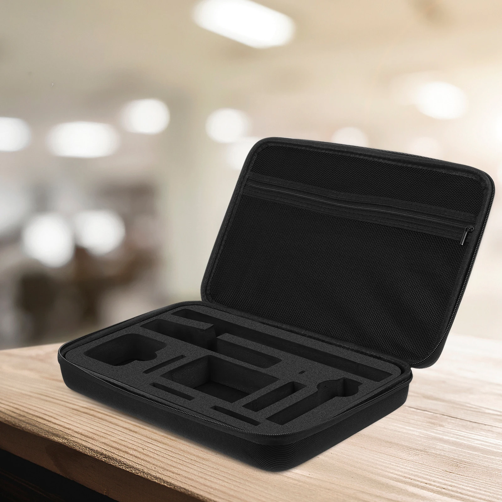 

Panoramic Storage Case Waterproof Oxford Cloth Eva Hard Padding Removable Liner Non-Slip Handle Multi-Size Compartment