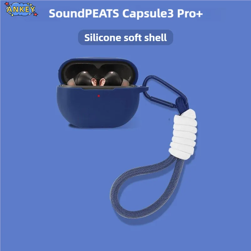 Für SoundPEATS Capsule3 Pro + Fall Schutzhülle Nylon Lanyard Soft Cover Kopfhörer Schalen Hülse Hand Seil Strap Zubehör