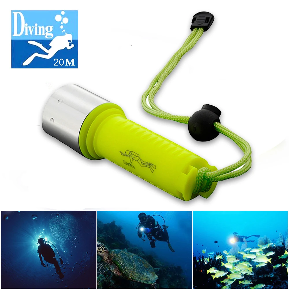 Diving Flashlight Q5 LED Lantern Lamp Rechargeable dive Torch light 18650 Underwater Diving Scuba Flashlights dropshipping